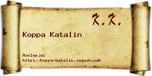 Koppa Katalin névjegykártya